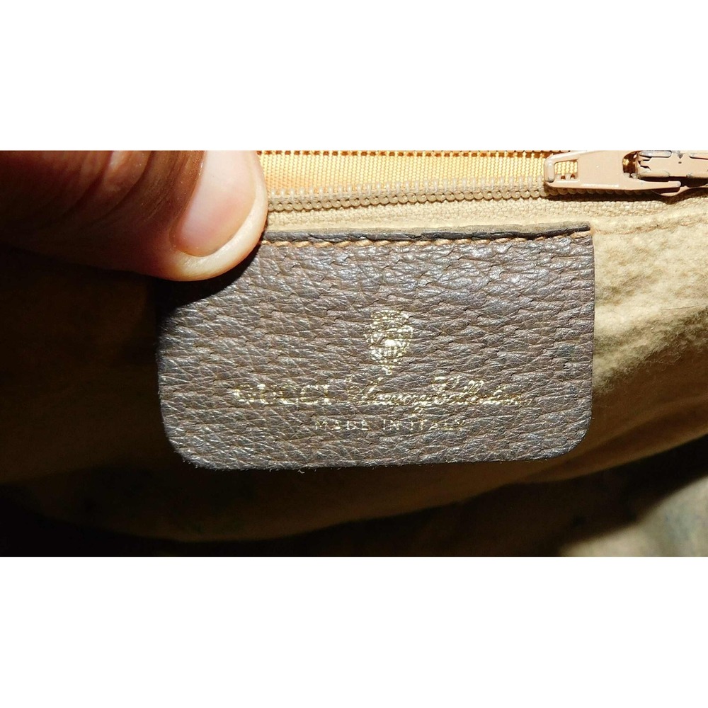 Gucci Vintage Brown GG‎ Monogram Red Green Stripe Small Satchel Bag Italy - Picture 8 of 9